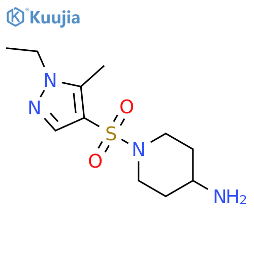 1-(1-ethyl-5-methyl-1H-pyrazol-4-yl)sulfonylpiperidin-4-amine structure