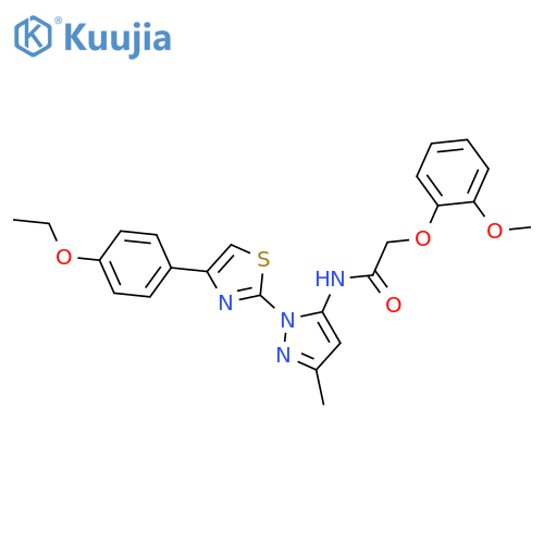 N-{1-[4-(4-ethoxyphenyl)-1,3-thiazol-2-yl]-3-methyl-1H-pyrazol-5-yl}-2-(2-methoxyphenoxy)acetamide structure