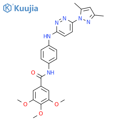 N-(4-{[6-(3,5-dimethyl-1H-pyrazol-1-yl)pyridazin-3-yl]amino}phenyl)-3,4,5-trimethoxybenzamide structure