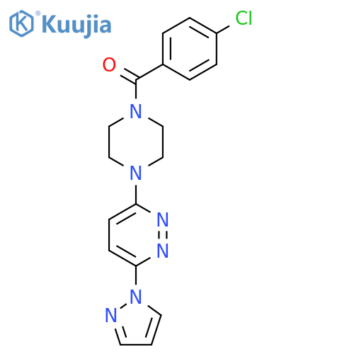 3-[4-(4-chlorobenzoyl)piperazin-1-yl]-6-(1H-pyrazol-1-yl)pyridazine structure