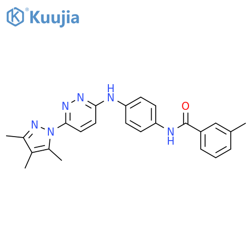 3-methyl-N-(4-{[6-(3,4,5-trimethyl-1H-pyrazol-1-yl)pyridazin-3-yl]amino}phenyl)benzamide structure
