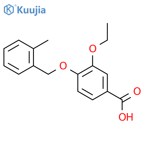3-Ethoxy-4-[(2-methylbenzyl)oxy]benzoic acid structure
