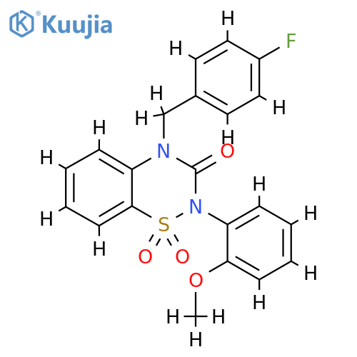 4-[(4-fluorophenyl)methyl]-2-(2-methoxyphenyl)-3,4-dihydro-2H-1lambda6,2,4-benzothiadiazine-1,1,3-trione structure