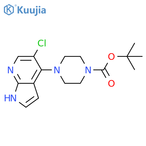 tert-Butyl 4-(5-Chloro-1H-pyrrolo2,3-bpyridin-4-yl)piperazine-1-carboxylate structure