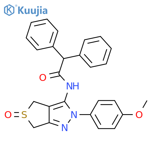 N-[2-(4-methoxyphenyl)-5-oxo-2H,4H,6H-5lambda4-thieno[3,4-c]pyrazol-3-yl]-2,2-diphenylacetamide structure