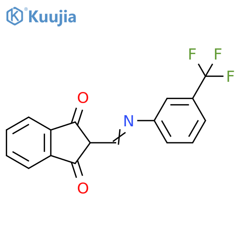 2-({[3-(trifluoromethyl)phenyl]imino}methyl)-2,3-dihydro-1H-indene-1,3-dione structure