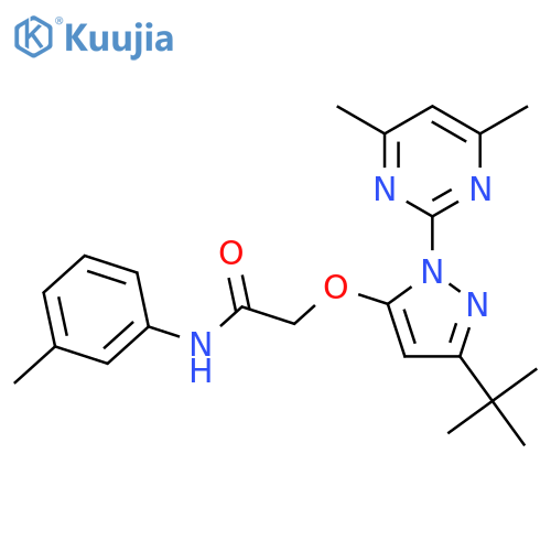 2-{[3-tert-butyl-1-(4,6-dimethylpyrimidin-2-yl)-1H-pyrazol-5-yl]oxy}-N-(3-methylphenyl)acetamide structure