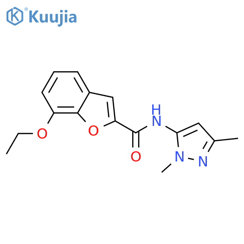 N-(1,3-dimethyl-1H-pyrazol-5-yl)-7-ethoxy-1-benzofuran-2-carboxamide structure