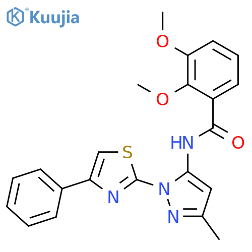 2,3-dimethoxy-N-[3-methyl-1-(4-phenyl-1,3-thiazol-2-yl)-1H-pyrazol-5-yl]benzamide structure