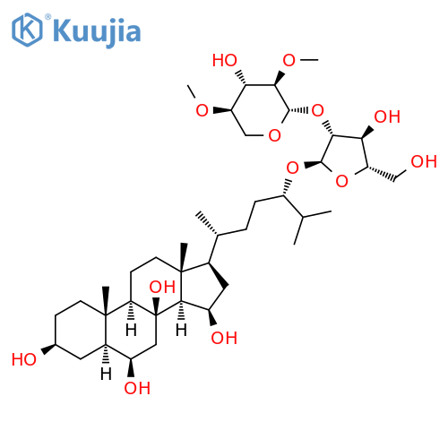 Cholestane-3,6,8,15-tetrol,24-[[2-O-(2,4-di-O-methyl-b-D-xylopyranosyl)-a-L-arabinofuranosyl]oxy]-, (3b,5a,6b,15b,24S)- (9CI) structure