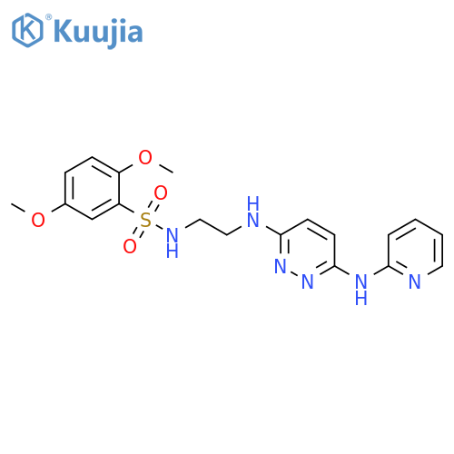 2,5-dimethoxy-N-[2-({6-[(pyridin-2-yl)amino]pyridazin-3-yl}amino)ethyl]benzene-1-sulfonamide structure