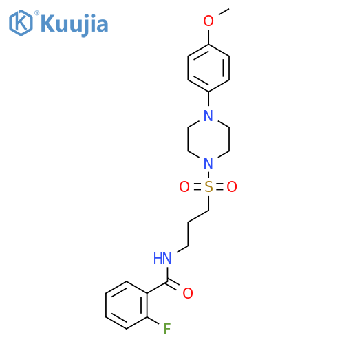 2-fluoro-N-(3-{[4-(4-methoxyphenyl)piperazin-1-yl]sulfonyl}propyl)benzamide structure