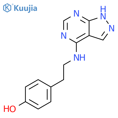4-[2-({1H-pyrazolo[3,4-d]pyrimidin-4-yl}amino)ethyl]phenol structure
