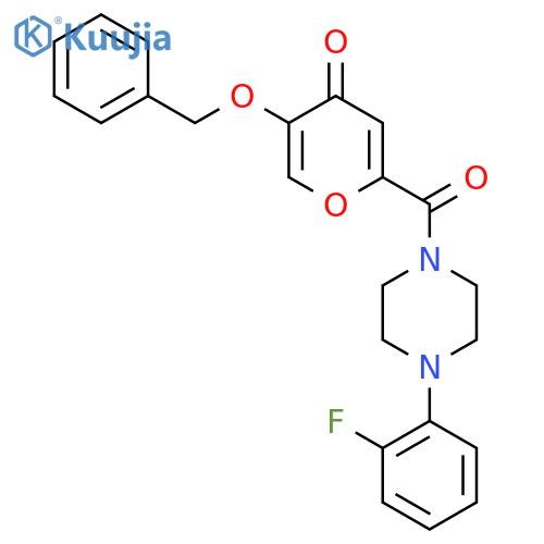 5-(benzyloxy)-2-[4-(2-fluorophenyl)piperazine-1-carbonyl]-4H-pyran-4-one structure