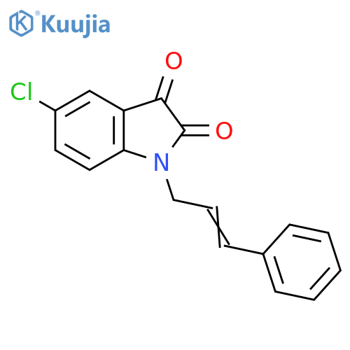 5-chloro-1-(3-phenylprop-2-en-1-yl)-2,3-dihydro-1H-indole-2,3-dione structure