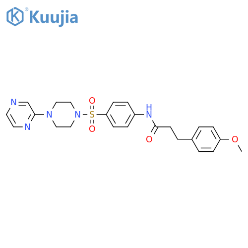 3-(4-methoxyphenyl)-N-(4-{[4-(pyrazin-2-yl)piperazin-1-yl]sulfonyl}phenyl)propanamide structure