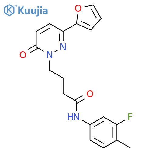 N-(3-fluoro-4-methylphenyl)-4-[3-(furan-2-yl)-6-oxo-1,6-dihydropyridazin-1-yl]butanamide structure
