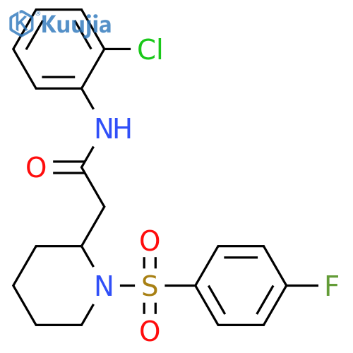 N-(2-chlorophenyl)-2-[1-(4-fluorobenzenesulfonyl)piperidin-2-yl]acetamide structure
