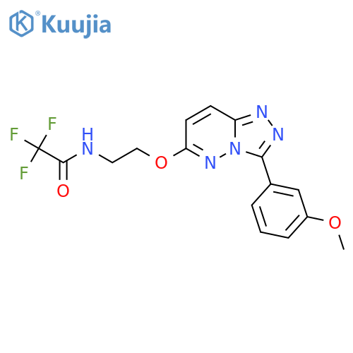 2,2,2-trifluoro-N-(2-{[3-(3-methoxyphenyl)-[1,2,4]triazolo[4,3-b]pyridazin-6-yl]oxy}ethyl)acetamide structure