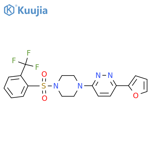 3-(furan-2-yl)-6-{4-[2-(trifluoromethyl)benzenesulfonyl]piperazin-1-yl}pyridazine structure