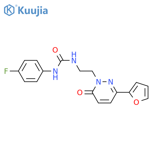 1-(4-fluorophenyl)-3-{2-[3-(furan-2-yl)-6-oxo-1,6-dihydropyridazin-1-yl]ethyl}urea structure