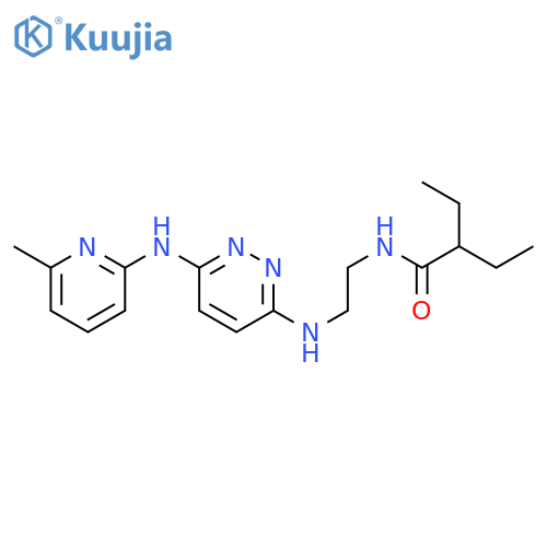 2-ethyl-N-[2-({6-[(6-methylpyridin-2-yl)amino]pyridazin-3-yl}amino)ethyl]butanamide structure