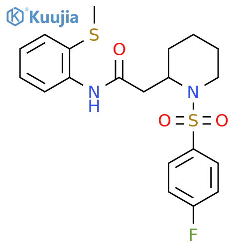 2-[1-(4-fluorobenzenesulfonyl)piperidin-2-yl]-N-[2-(methylsulfanyl)phenyl]acetamide structure