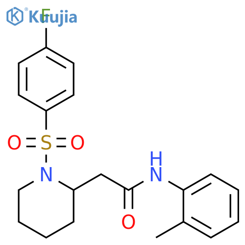 2-[1-(4-fluorobenzenesulfonyl)piperidin-2-yl]-N-(2-methylphenyl)acetamide structure