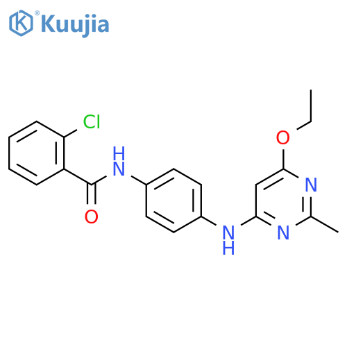 2-chloro-N-{4-[(6-ethoxy-2-methylpyrimidin-4-yl)amino]phenyl}benzamide structure