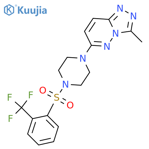 1-{3-methyl-[1,2,4]triazolo[4,3-b]pyridazin-6-yl}-4-[2-(trifluoromethyl)benzenesulfonyl]piperazine structure