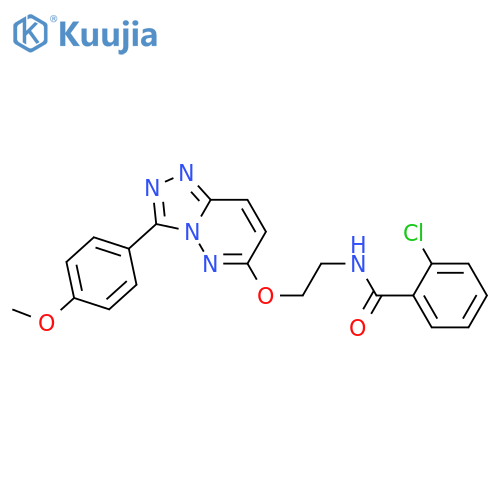 2-chloro-N-(2-{[3-(4-methoxyphenyl)-[1,2,4]triazolo[4,3-b]pyridazin-6-yl]oxy}ethyl)benzamide structure