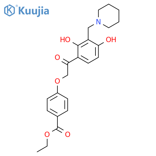 ethyl 4-(2-{2,4-dihydroxy-3-[(piperidin-1-yl)methyl]phenyl}-2-oxoethoxy)benzoate structure