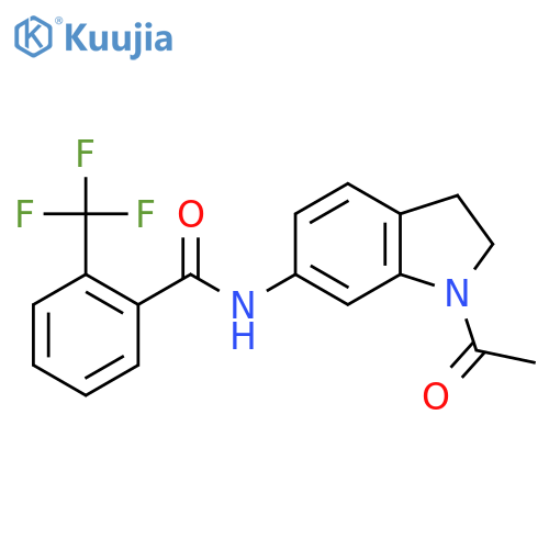 N-(1-acetyl-2,3-dihydro-1H-indol-6-yl)-2-(trifluoromethyl)benzamide structure