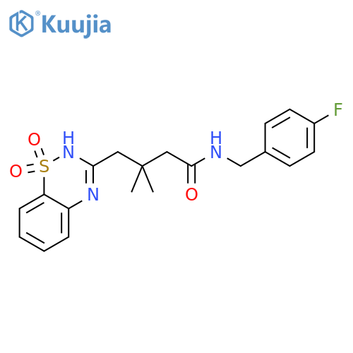 2H-1,2,4-Benzothiadiazine-3-butanamide, N-[(4-fluorophenyl)methyl]-β,β-dimethyl-, 1,1-dioxide structure