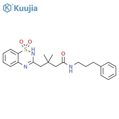 4-(1,1-dioxo-2H-1lambda6,2,4-benzothiadiazin-3-yl)-3,3-dimethyl-N-(3-phenylpropyl)butanamide structure