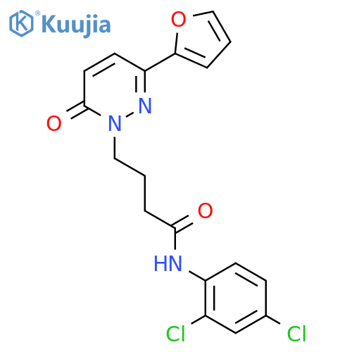 N-(2,4-dichlorophenyl)-4-[3-(furan-2-yl)-6-oxo-1,6-dihydropyridazin-1-yl]butanamide structure