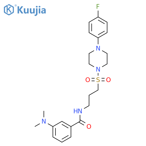 3-(dimethylamino)-N-(3-{[4-(4-fluorophenyl)piperazin-1-yl]sulfonyl}propyl)benzamide structure