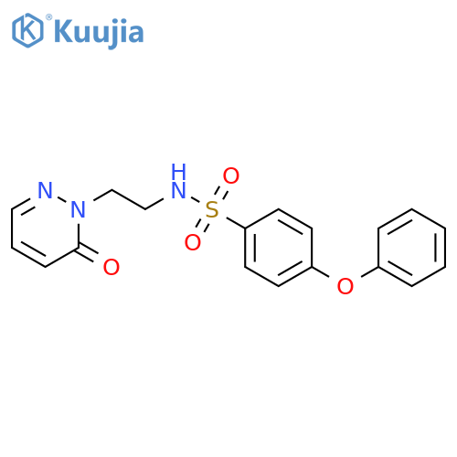 N-[2-(6-oxo-1,6-dihydropyridazin-1-yl)ethyl]-4-phenoxybenzene-1-sulfonamide structure