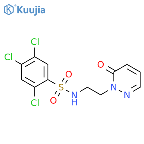2,4,5-trichloro-N-[2-(6-oxo-1,6-dihydropyridazin-1-yl)ethyl]benzene-1-sulfonamide structure