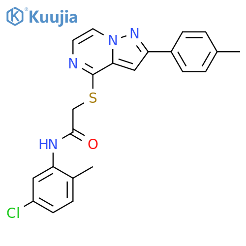 N-(5-chloro-2-methylphenyl)-2-{[2-(4-methylphenyl)pyrazolo[1,5-a]pyrazin-4-yl]sulfanyl}acetamide structure
