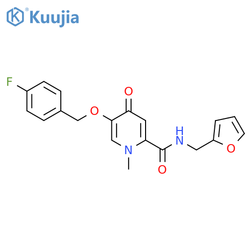5-[(4-fluorophenyl)methoxy]-N-[(furan-2-yl)methyl]-1-methyl-4-oxo-1,4-dihydropyridine-2-carboxamide structure