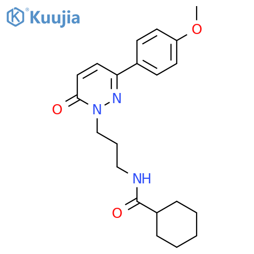 N-{3-[3-(4-methoxyphenyl)-6-oxo-1,6-dihydropyridazin-1-yl]propyl}cyclohexanecarboxamide structure