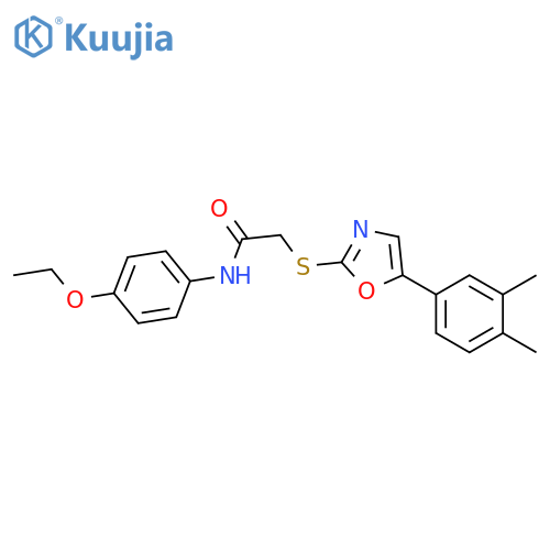 2-{[5-(3,4-dimethylphenyl)-1,3-oxazol-2-yl]sulfanyl}-N-(4-ethoxyphenyl)acetamide structure