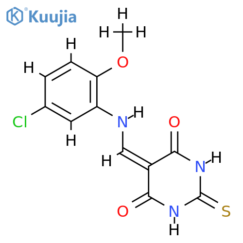 5-{[(5-chloro-2-methoxyphenyl)amino]methylidene}-2-sulfanylidene-1,3-diazinane-4,6-dione structure