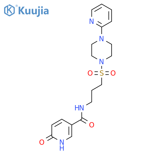 6-oxo-N-(3-{[4-(pyridin-2-yl)piperazin-1-yl]sulfonyl}propyl)-1,6-dihydropyridine-3-carboxamide structure