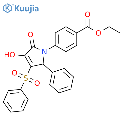 ethyl 4-[3-(benzenesulfonyl)-4-hydroxy-5-oxo-2-phenyl-2,5-dihydro-1H-pyrrol-1-yl]benzoate structure