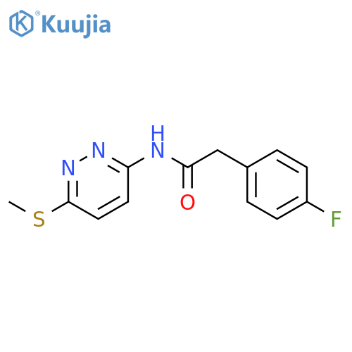 2-(4-fluorophenyl)-N-[6-(methylsulfanyl)pyridazin-3-yl]acetamide structure