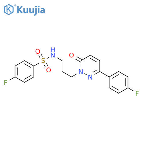 4-fluoro-N-{3-[3-(4-fluorophenyl)-6-oxo-1,6-dihydropyridazin-1-yl]propyl}benzene-1-sulfonamide structure