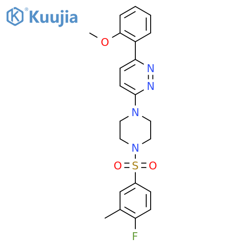 3-[4-(4-fluoro-3-methylbenzenesulfonyl)piperazin-1-yl]-6-(2-methoxyphenyl)pyridazine structure