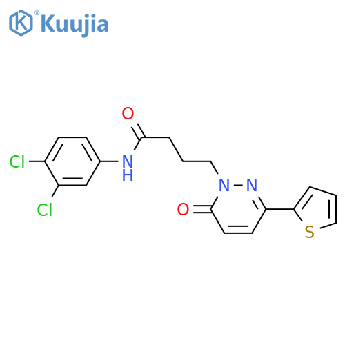 N-(3,4-dichlorophenyl)-4-[6-oxo-3-(thiophen-2-yl)-1,6-dihydropyridazin-1-yl]butanamide structure